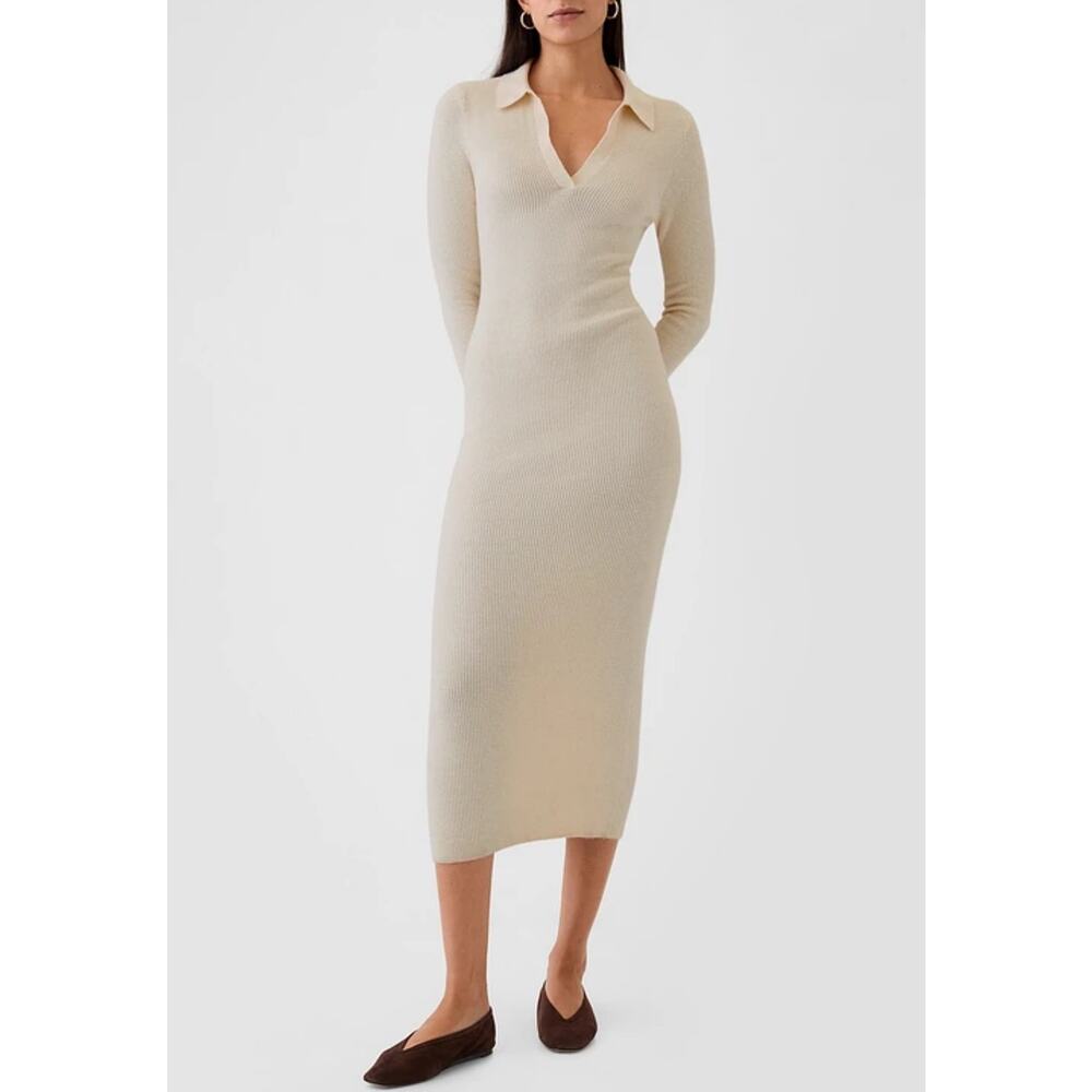 Gap women - CashSoft Rib Johnny Collar Midi Dress / M / NWT